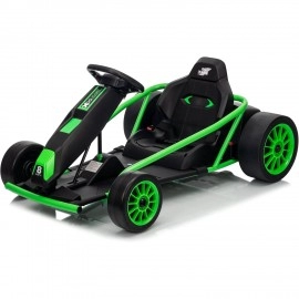 Kids' go-kart, 24V 9Ah battery, 2x300W motors, 8MPH fast drift loop car, electric riding toy with slow start function, music, horn, maximum load 155 lbs, suitable for children aged 8 and up, racing toy, New Blue - New Blue