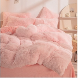 Seasonal Thick Warm Mink Velvet Long Plush 4-piece..